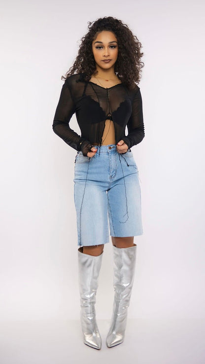 Distressed Mesh Top - The Style Guru