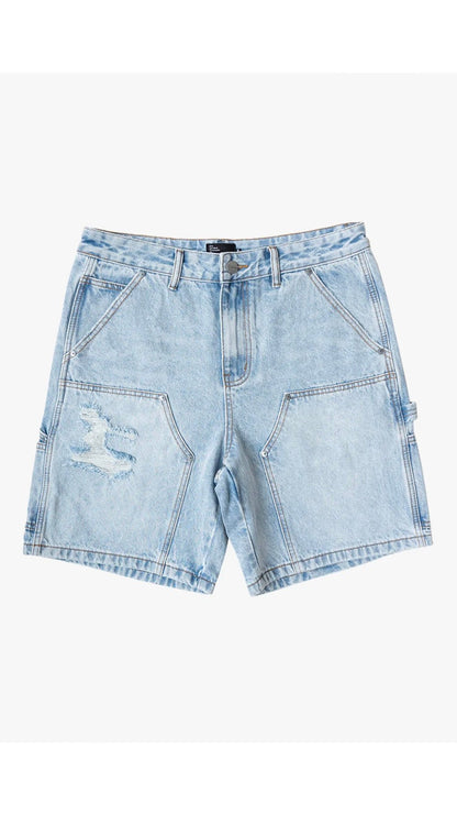 Double Knee Denim Shorts - The Style Guru