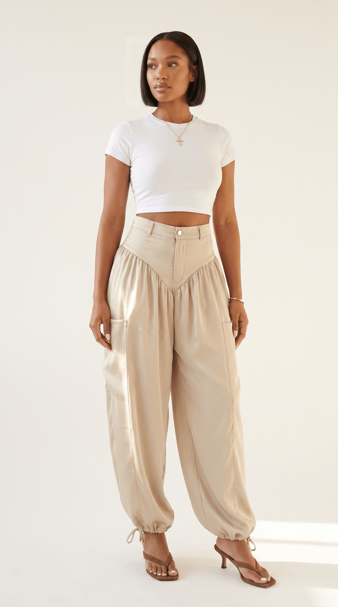 Draped Satin Jogger - The Style Guru