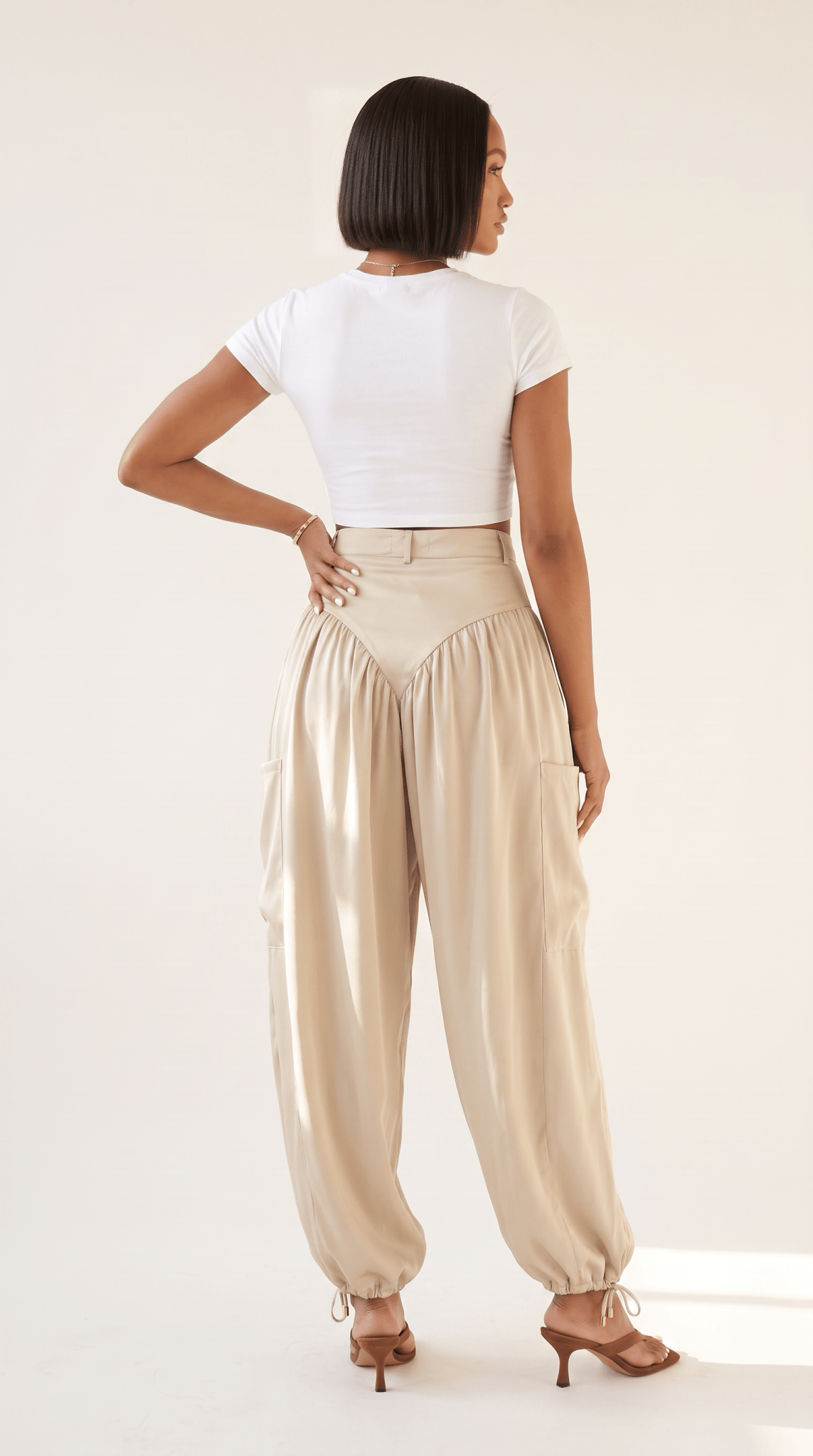 Draped Satin Jogger - The Style Guru