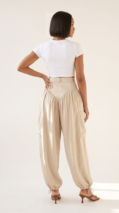Draped Satin Jogger - The Style Guru