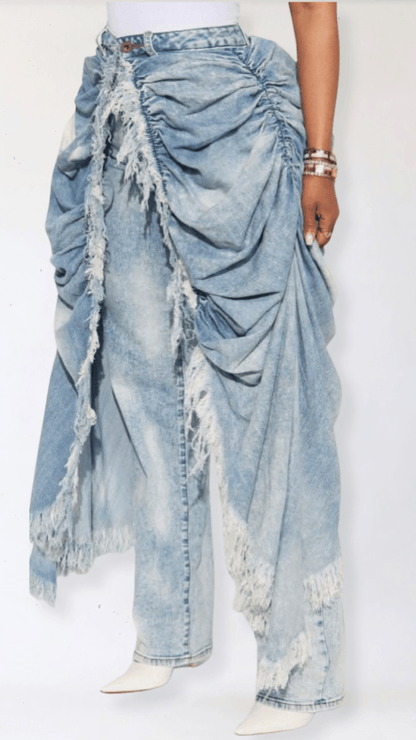 Draped Skirt Jean - The Style Guru