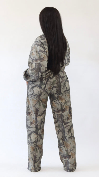 ELK Woodland Camo Fleece Wide Leg Sweatpants - The Style Guru