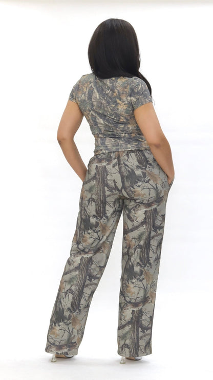 ELK Woodland Camo Jersey Baby Tee - The Style Guru