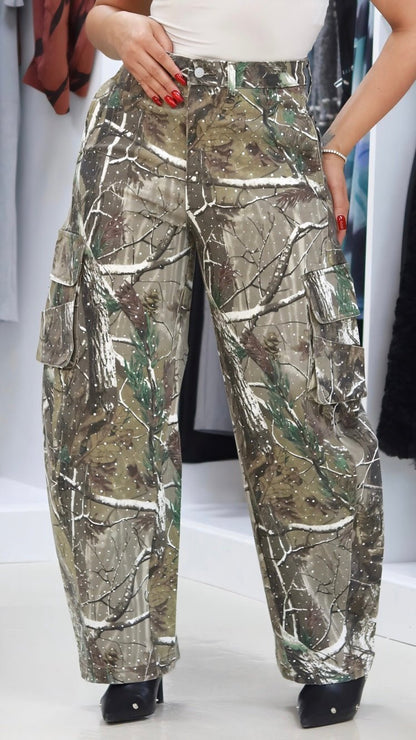 Iridescent Camo Barrel Jean - The Style Guru
