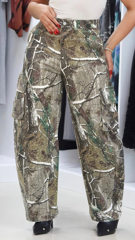 Iridescent Camo Barrel Jean - The Style Guru