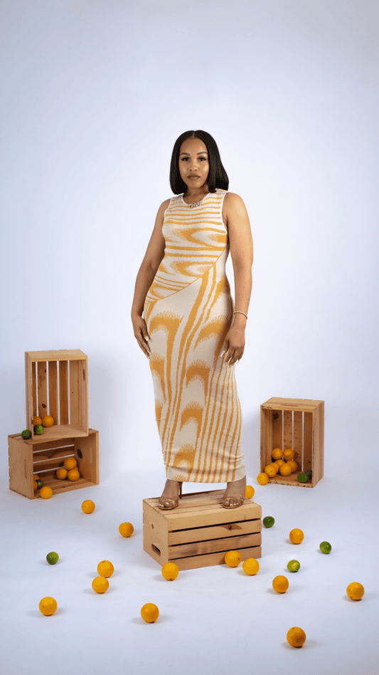 Jacquard Wave Maxi Dress - The Style Guru