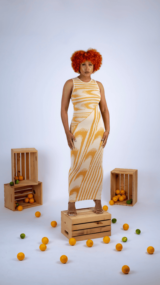 Jacquard Wave Maxi Dress - The Style Guru