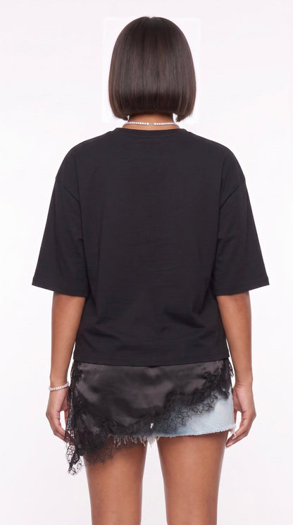 Layered Lace Hem Tee - The Style Guru