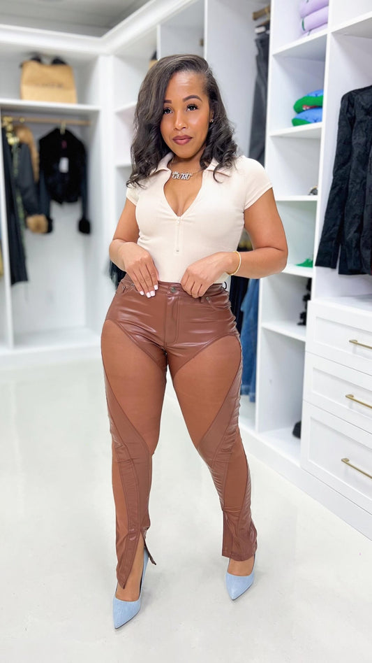 Mesh Vegan Leather Pants - The Style Guru