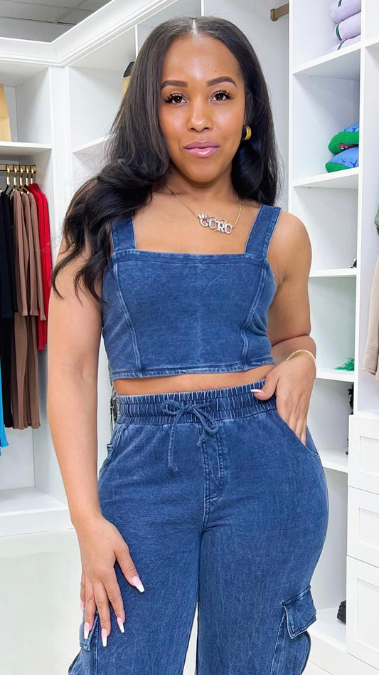 Mineral Wash Crop Top - The Style Guru