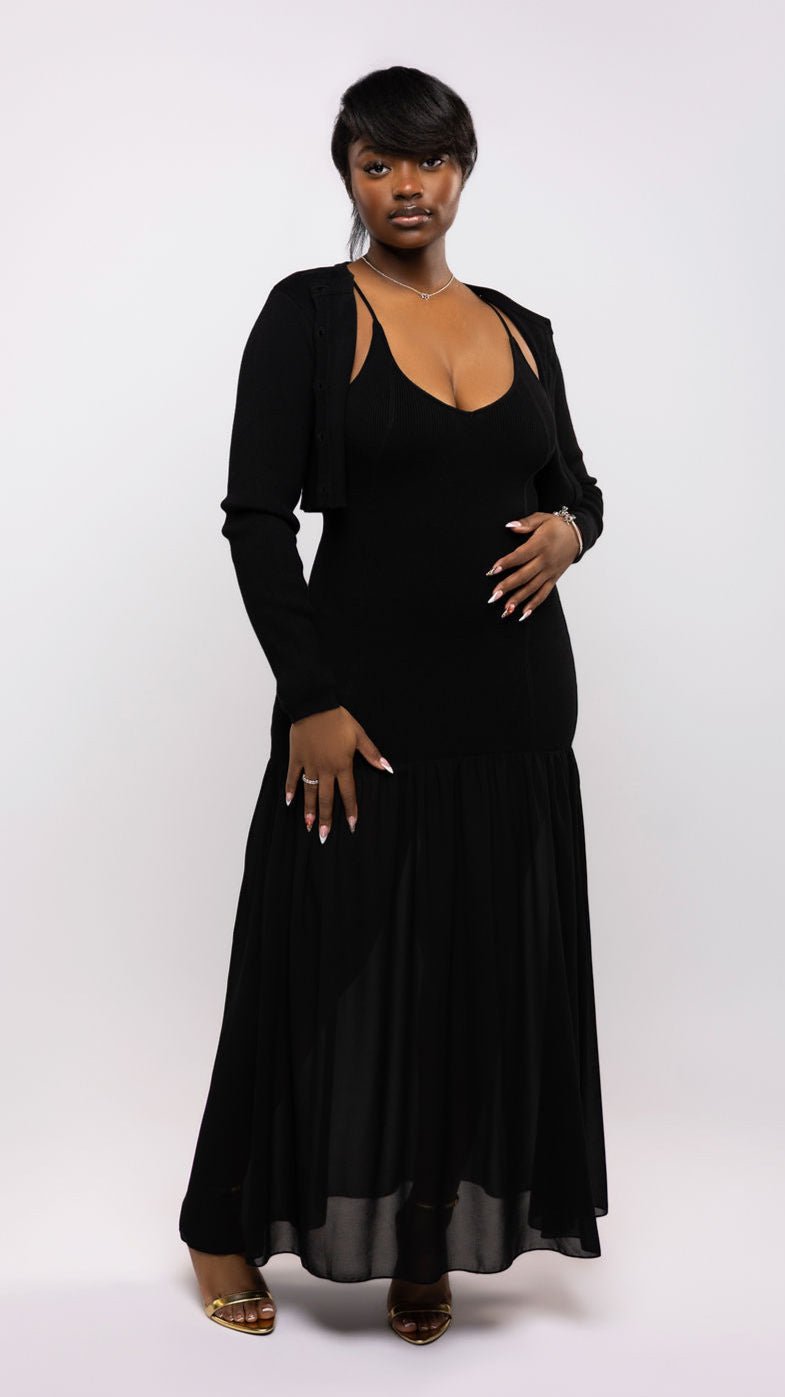 Mix Knit Maxi Dress - The Style Guru