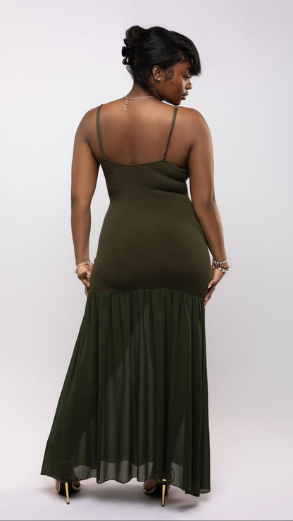 Mix Knit Maxi Dress - The Style Guru