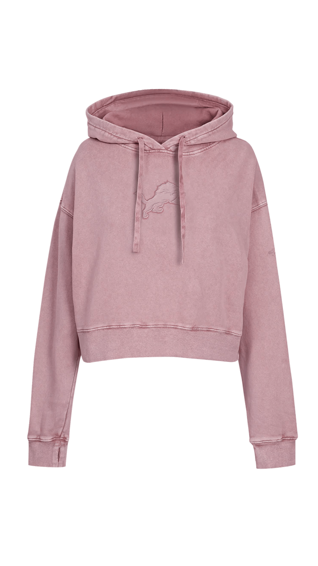 NFL Detroit Lions Washed Classic Women’s Enzyme Wash Cropped Pullover Hoodie - The Style Guru