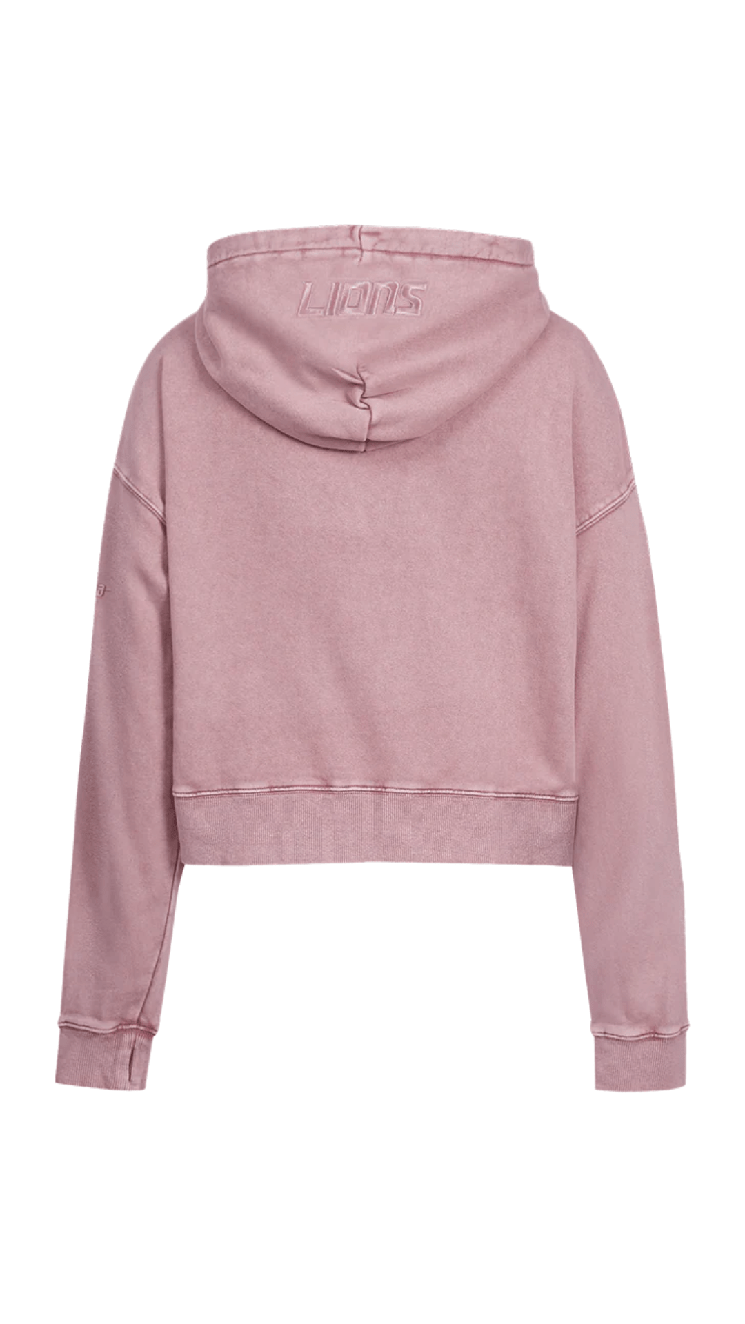 NFL Detroit Lions Washed Classic Women’s Enzyme Wash Cropped Pullover Hoodie - The Style Guru
