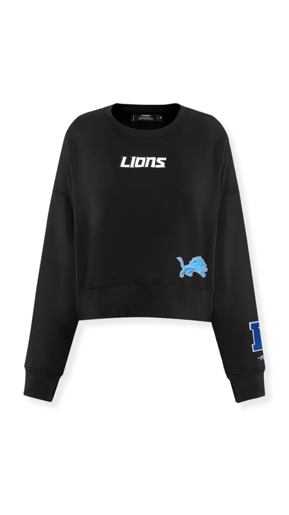 NFL Detroit Lions Wingspan Women’s Fleece Crewneck - The Style Guru