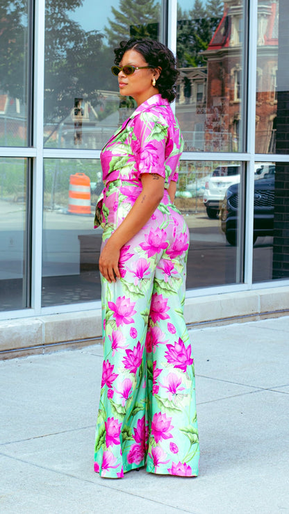Ombre Floral Pants Set - The Style Guru