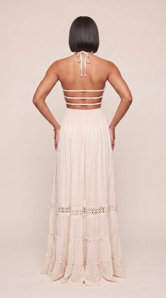 Open Back Smocked Maxi Dress - The Style Guru