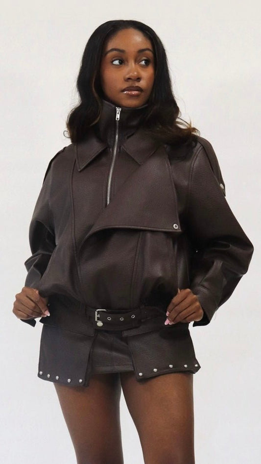 Oversized Funnel Neck Bomber - The Style Guru