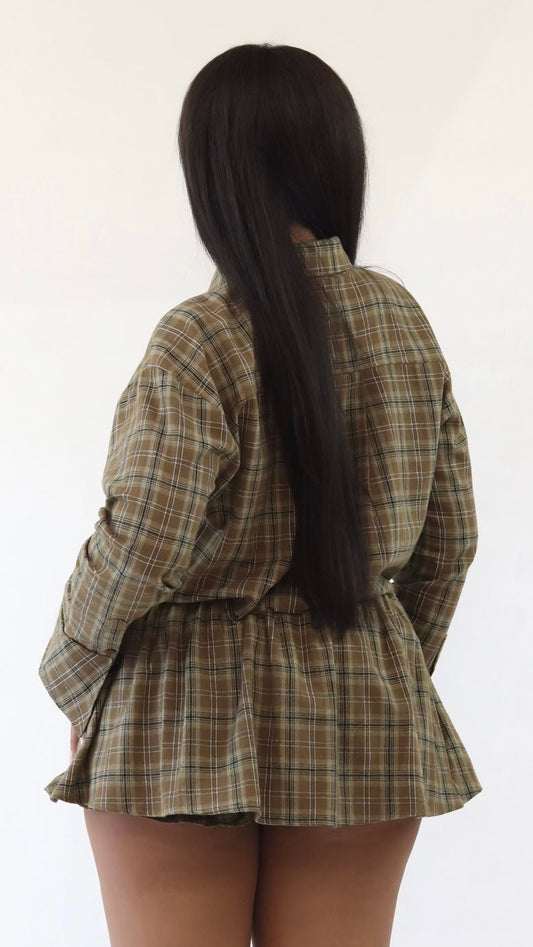 Plaid Flannel Crop Shirt - The Style Guru