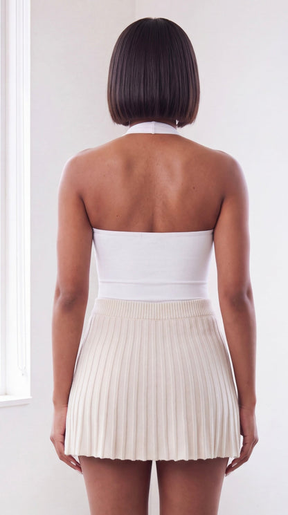 Pleated Sweater Mini Skirt - The Style Guru