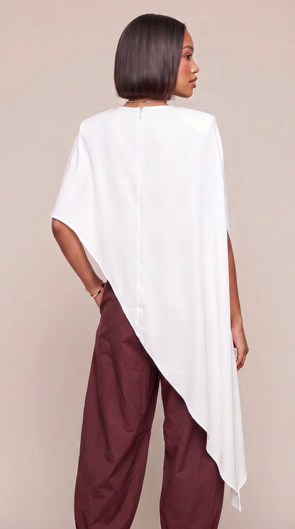 Power Drape Asymmetrical Blouse - The Style Guru