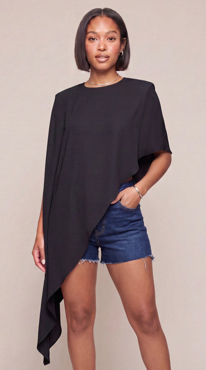 Power Drape Asymmetrical Blouse - The Style Guru