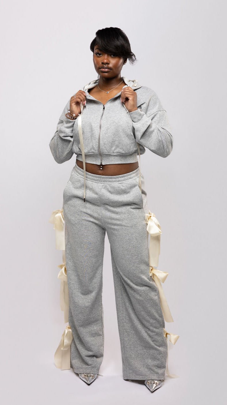 Satin - Tie Wide Leg Jogger - The Style Guru