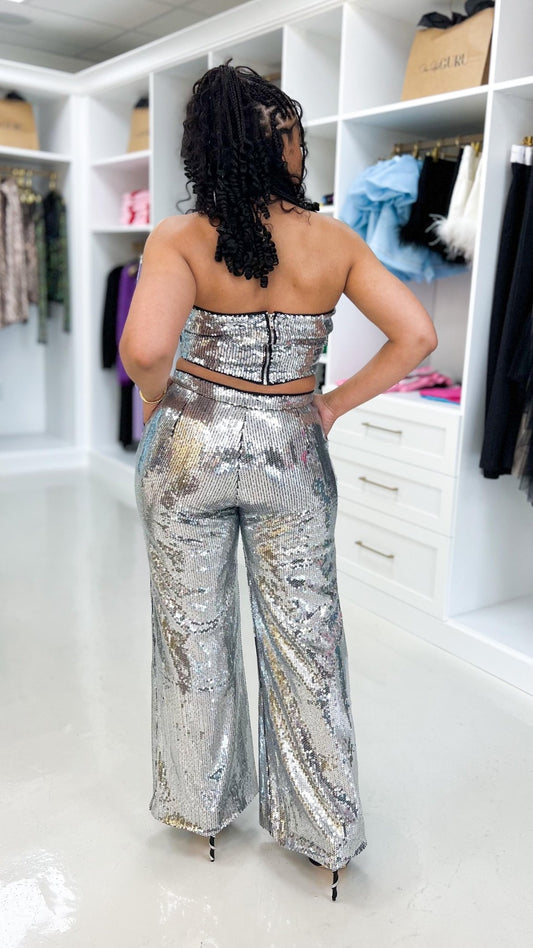 Sequin Wide Leg Pants - The Style Guru