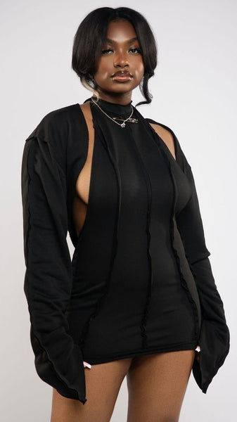 halter dress with shrug Halter Shrug Dress in Purple Nightshade (In Stock)